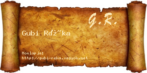 Gubi Réka névjegykártya